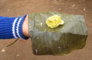 A school girl offers me some of her lunch