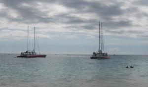 Ships on the Barbados coast