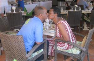 Camella and Kemmerick enjoying each other as much as the food 