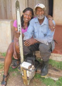 I arrived as my uncle was repairing his saw