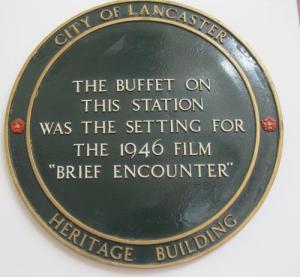 Brief Encounter plaque at  Carnforth  Station